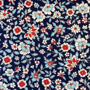 100% Cotton Poplin  - Navy Wild Flowers - Sold by Half Metre