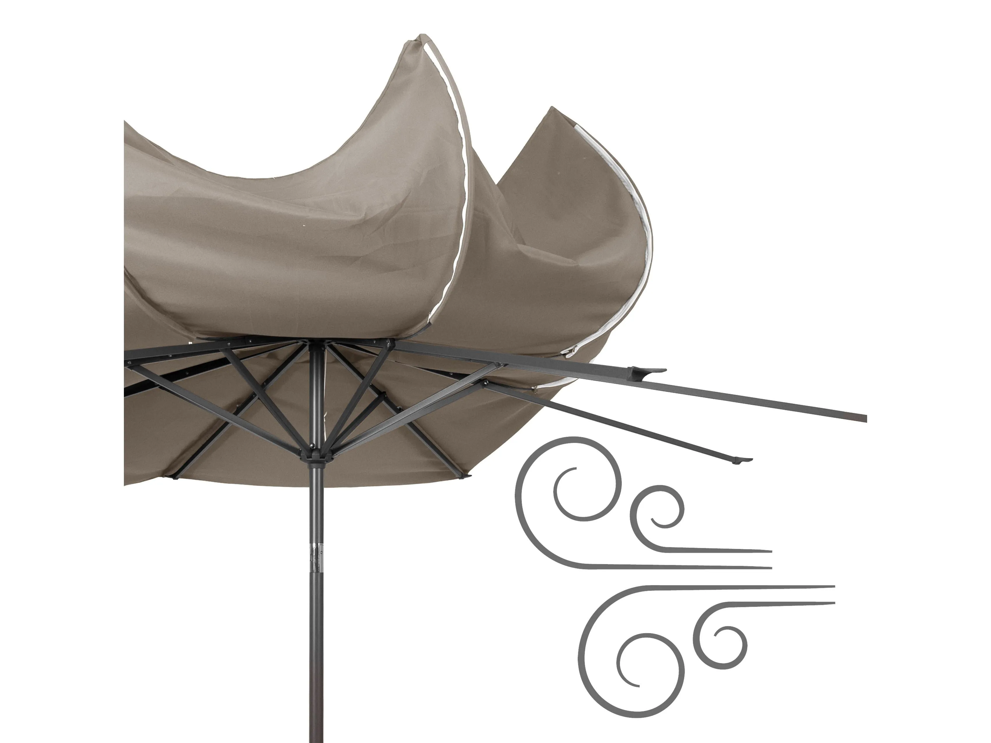 10ft Wind Resistant Sandy Grey Patio Umbrella