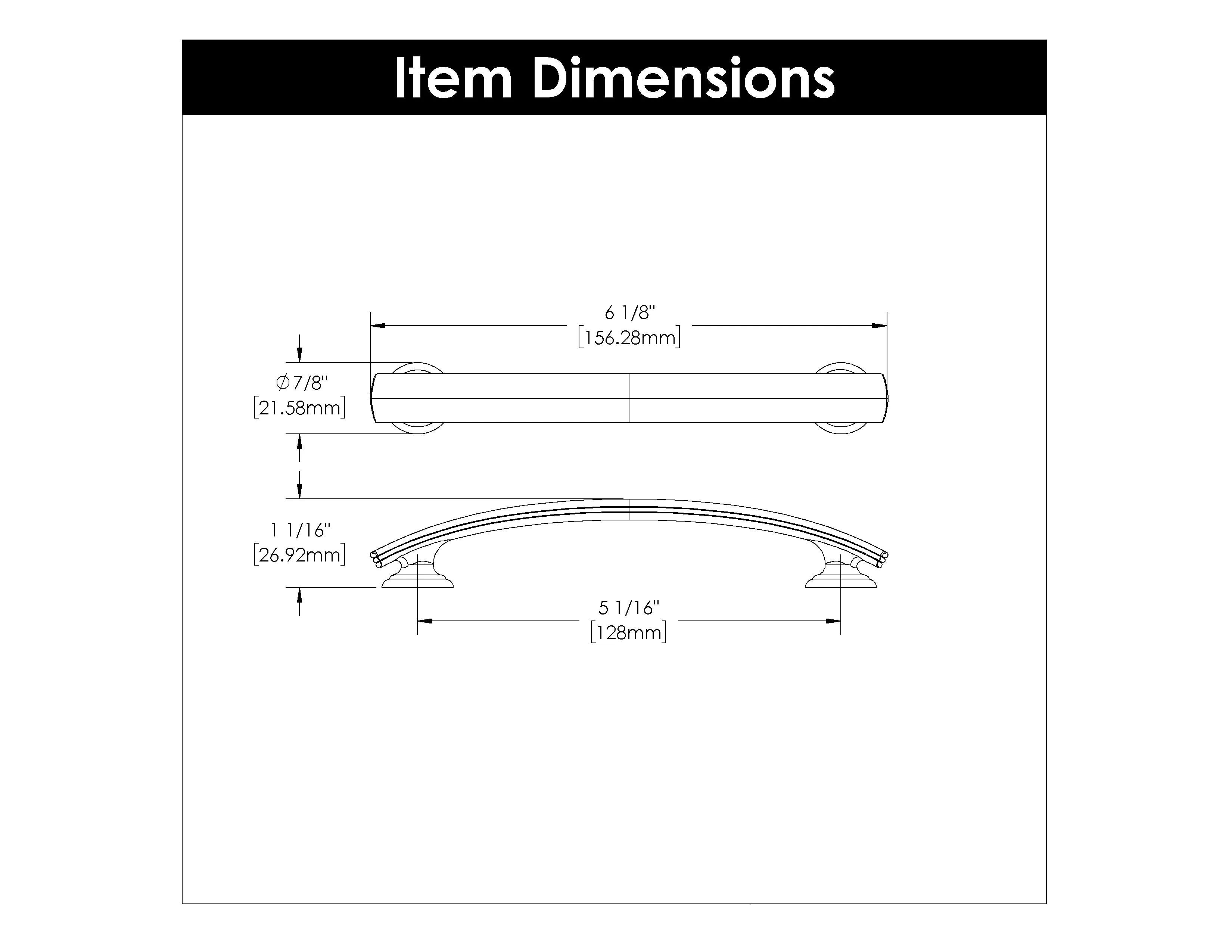 5-1/16 inch (128mm) American Diner Cabinet Pull