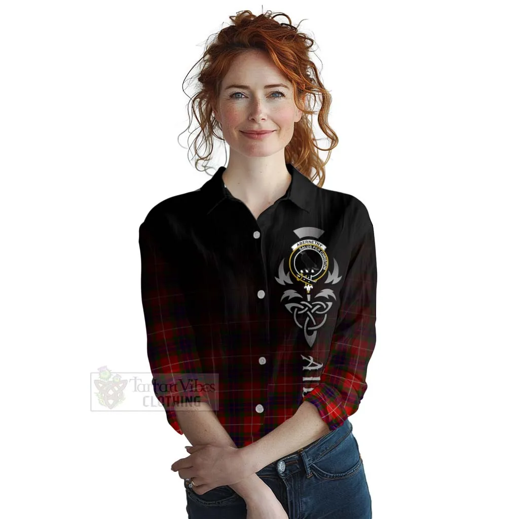 Abernethy Tartan Women's Casual Shirt Featuring Alba Gu Brath Family Crest Celtic Inspired