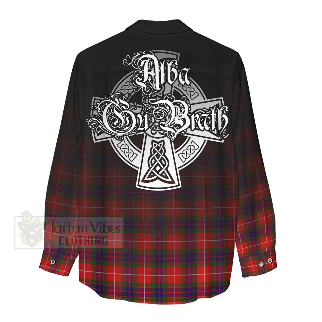 Abernethy Tartan Women's Casual Shirt Featuring Alba Gu Brath Family Crest Celtic Inspired