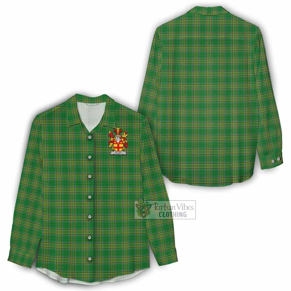 Alley Irish Clan Tartan Women's Casual Shirt with Coat of Arms