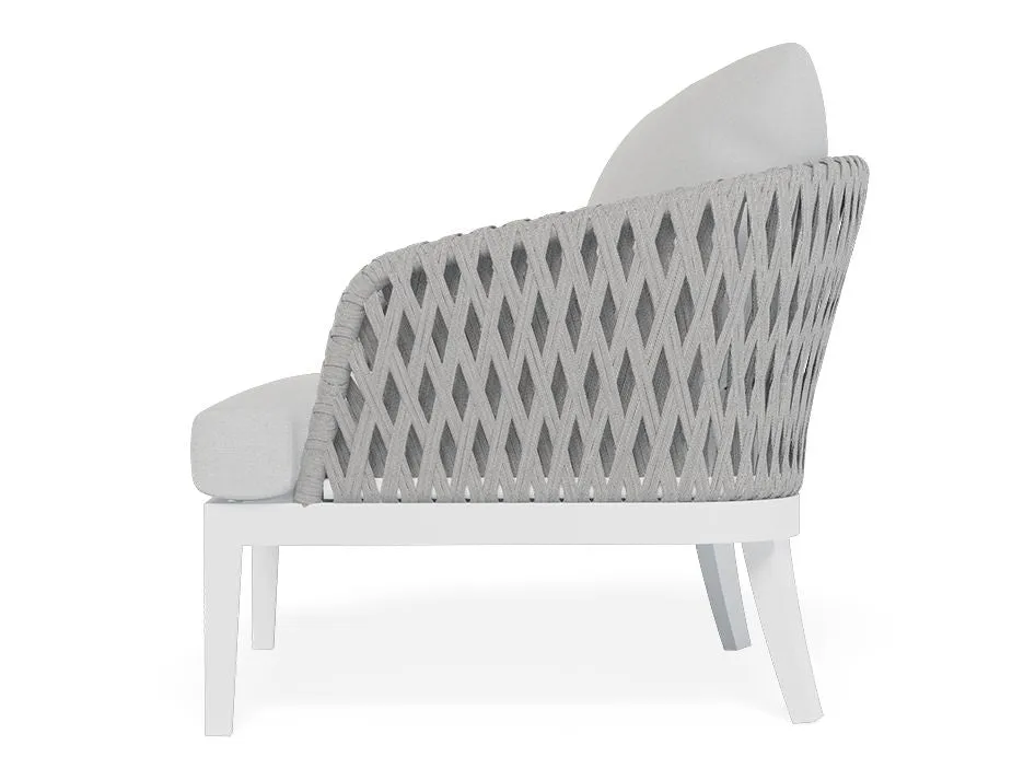 Alma Lounge Chair - Outdoor - Single - White - Light Grey Cushion