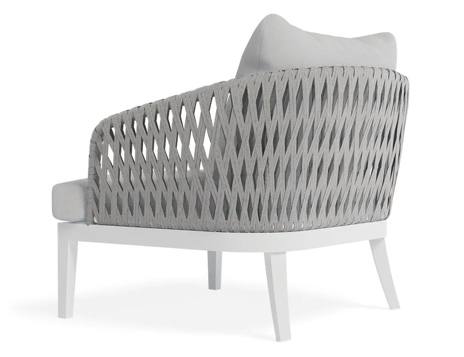 Alma Lounge Chair - Outdoor - Single - White - Light Grey Cushion