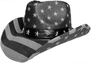 Americano Black White United States Flag Cowboy Hat