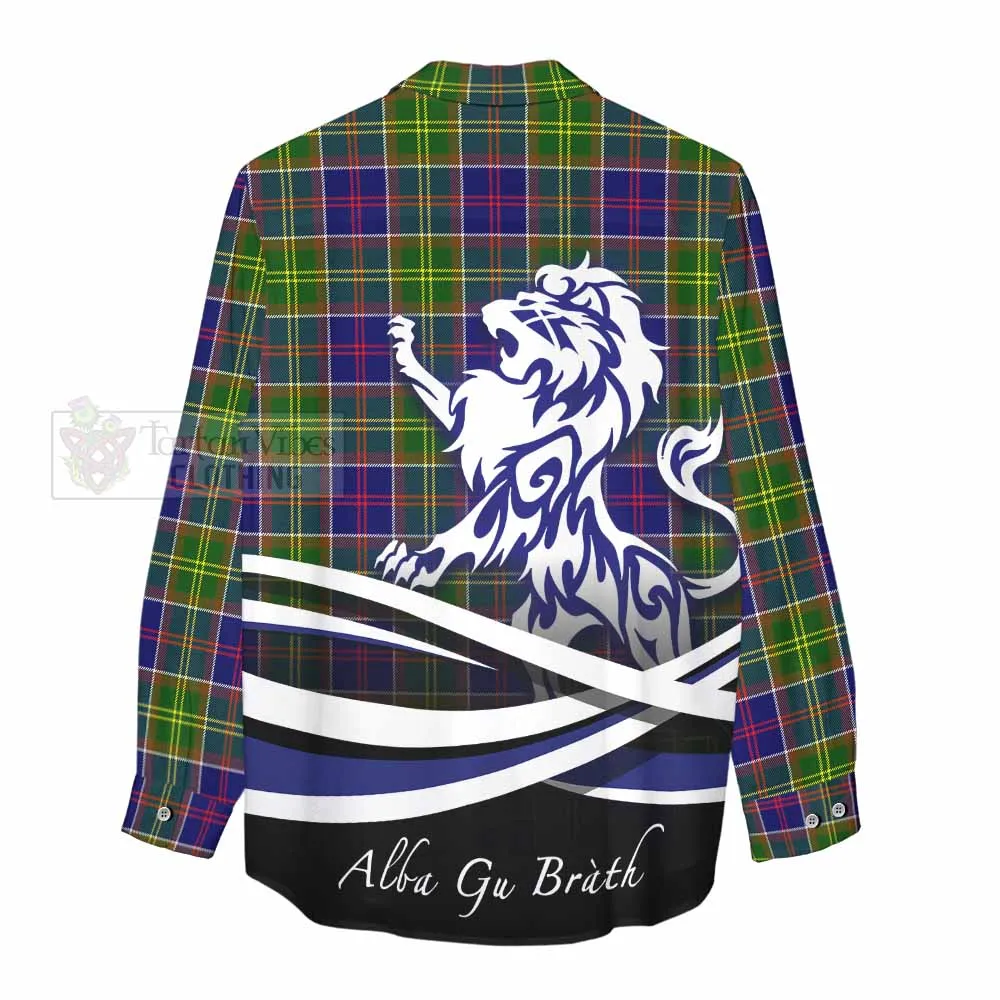 Arnott Tartan Women's Casual Shirt with Alba Gu Brath Regal Lion Emblem