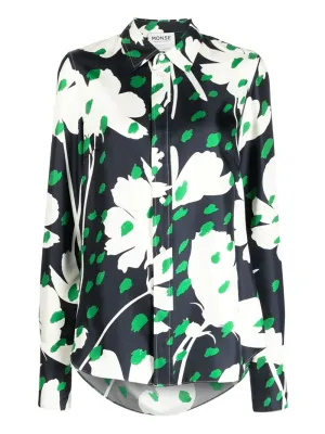 Back Cowl Floral Printed Shirt