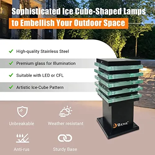 BENE Ice Cube Outdoor Lamp 11 Cm (Black 11cm 2Pc)