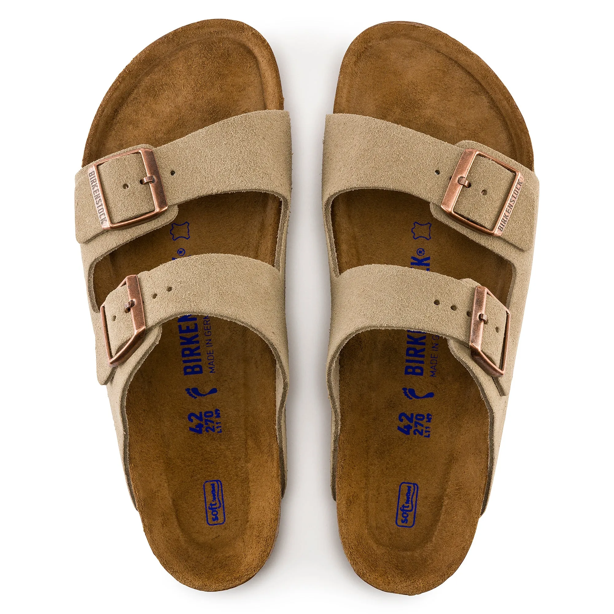 Birkenstock Arizona Soft Footbed Suede Leather Color: Taupe