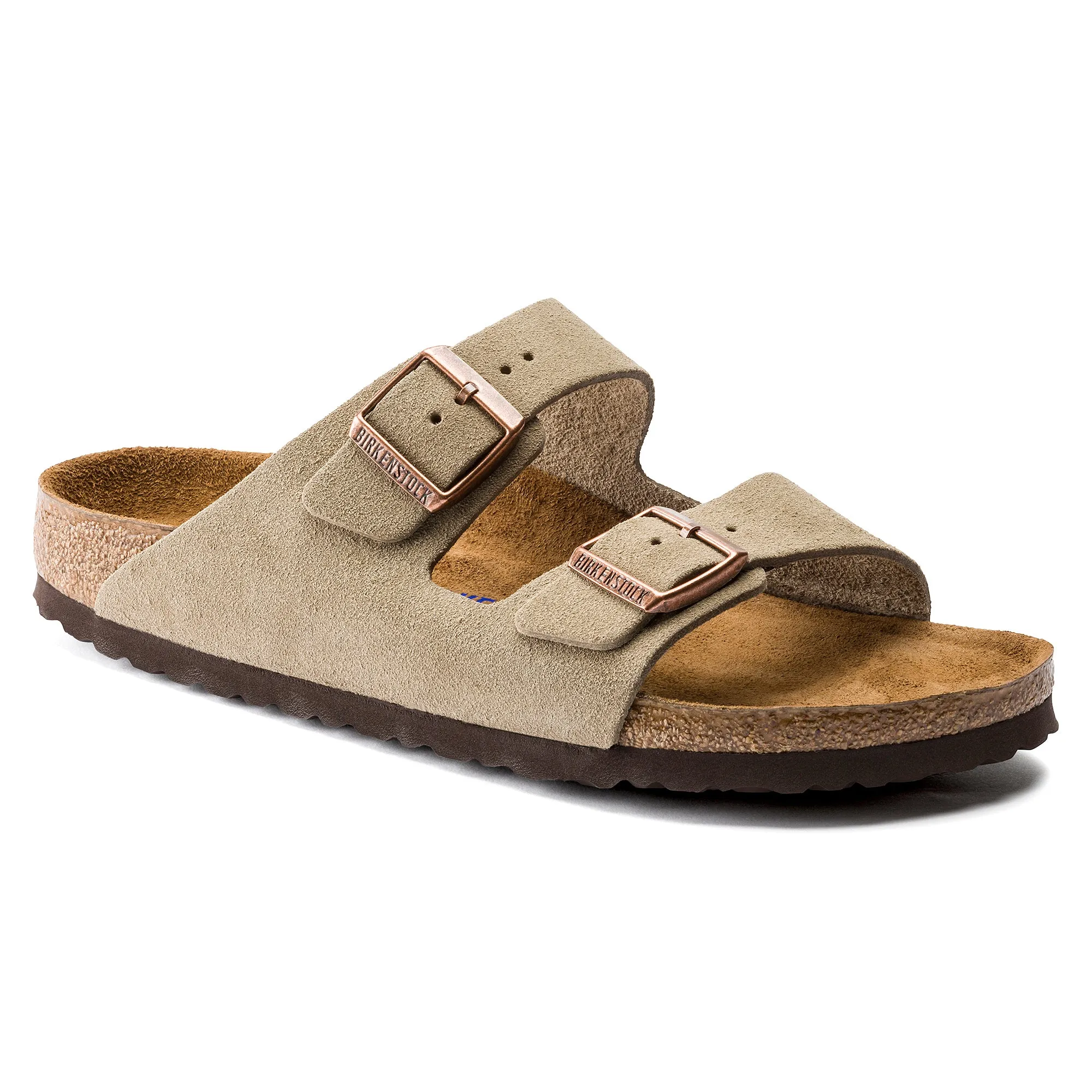 Birkenstock Arizona Soft Footbed Suede Leather Color: Taupe