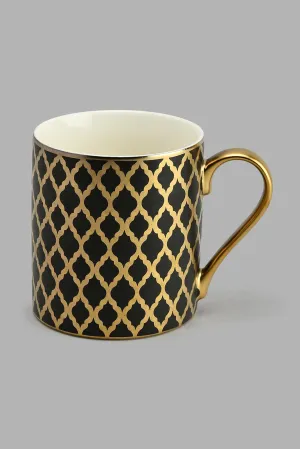 Black And Gold Geometric Printed Mug