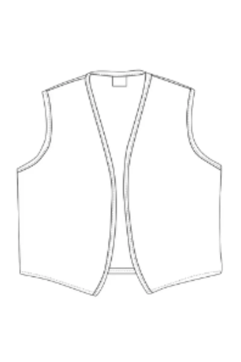 Black No Buttons Unisex Vest with No Pockets