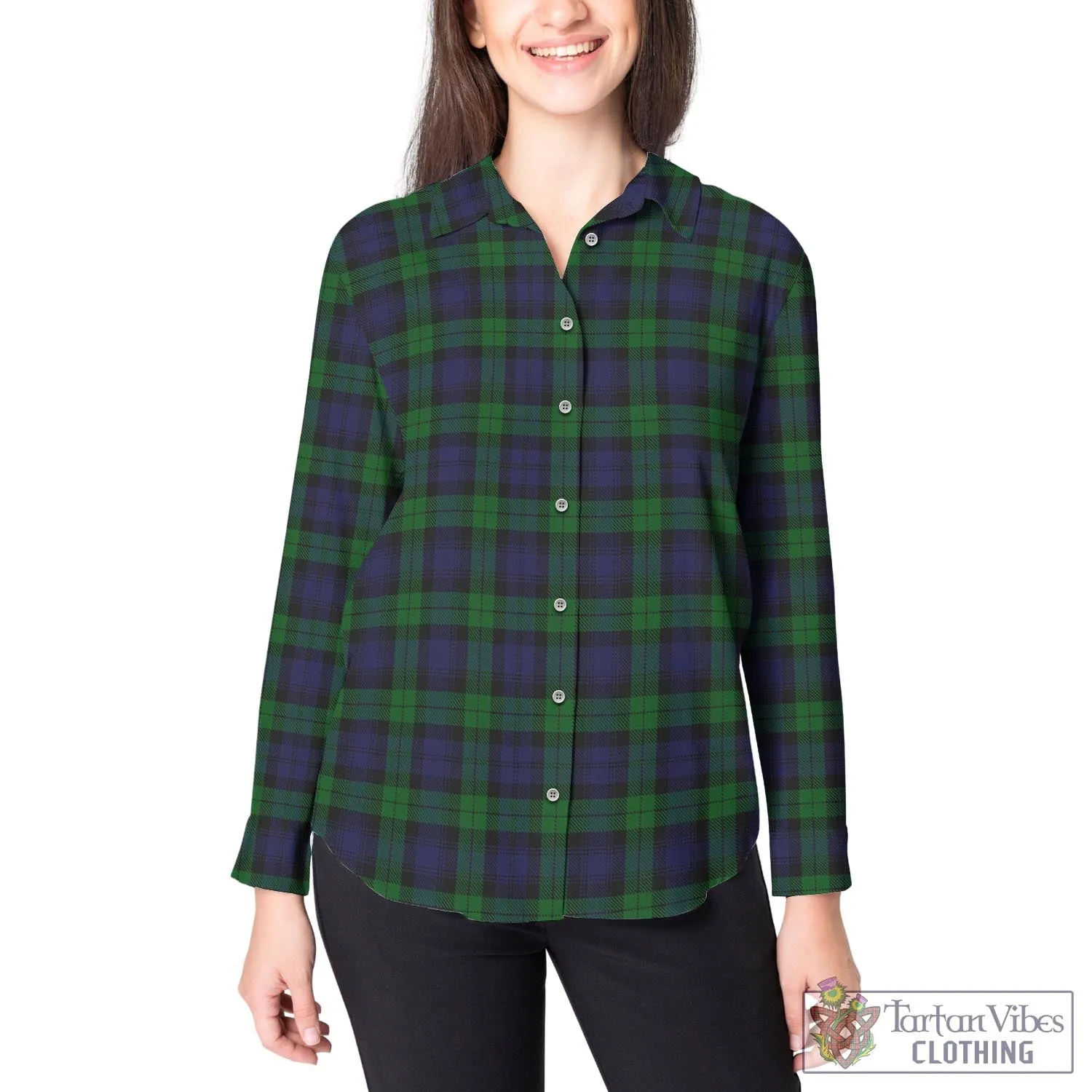 Black Watch Tartan Women's Casual Shirt