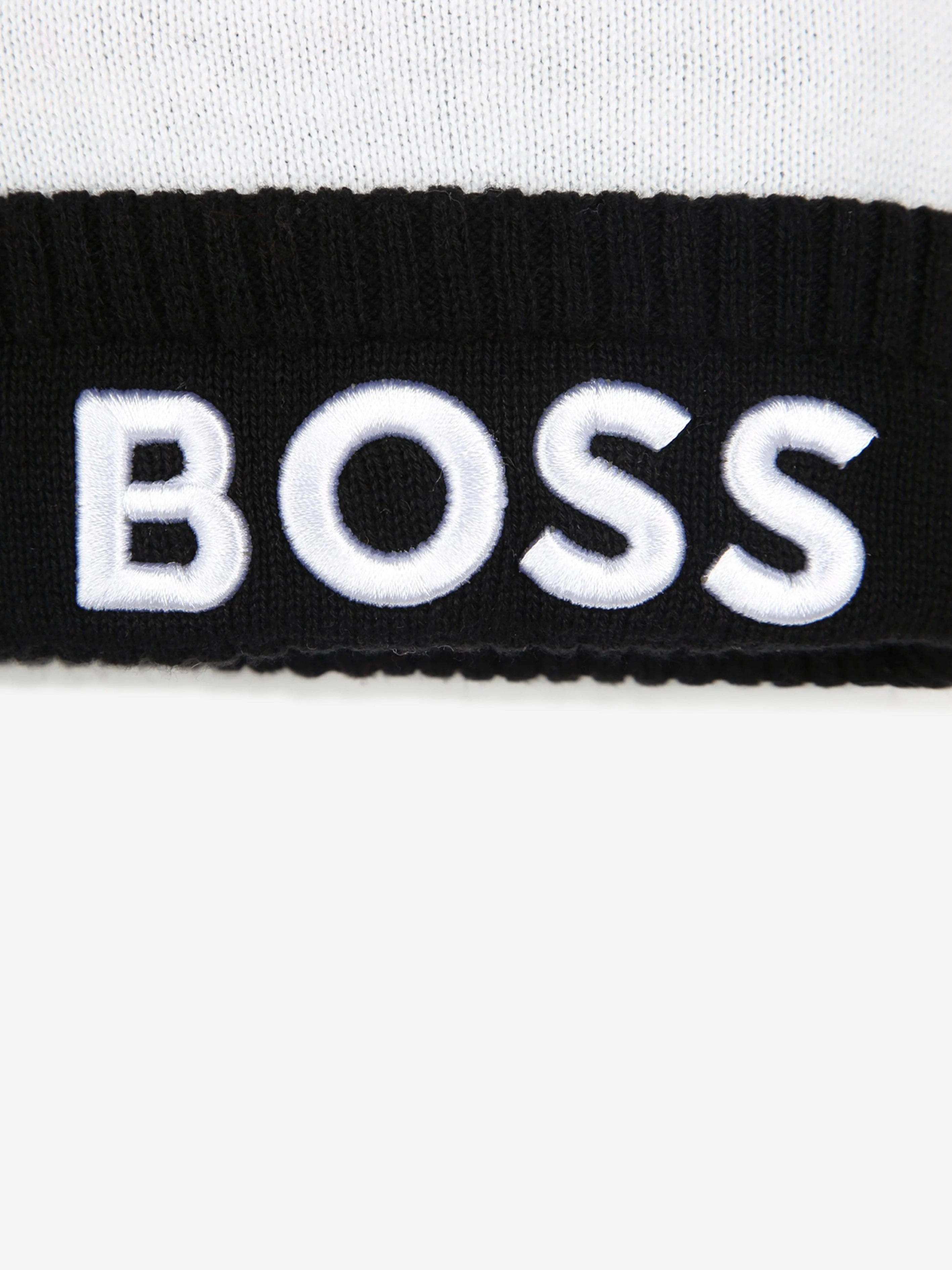 BOSS Boys Embroidered Logo Bobble Hat in Black