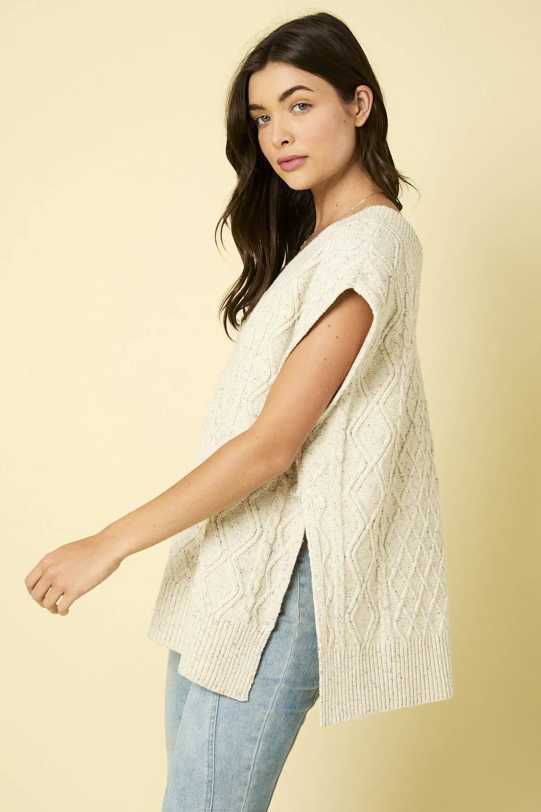 Careful Consideration Cable Knit Vest