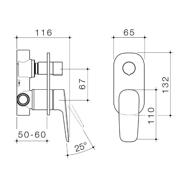 Caroma Contura II Bath/Shower Mixer with Diverter - Matte Black