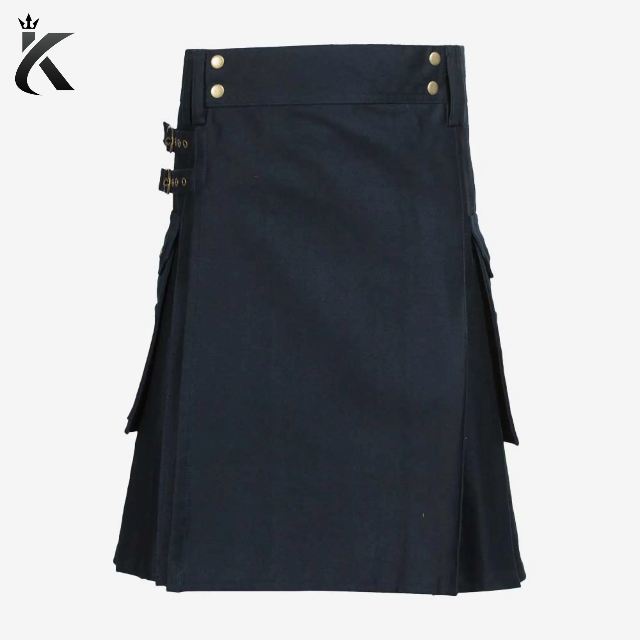 Custom Handmade Dark Blue Traditional Scottish Utility Kilt - Kilt Your World