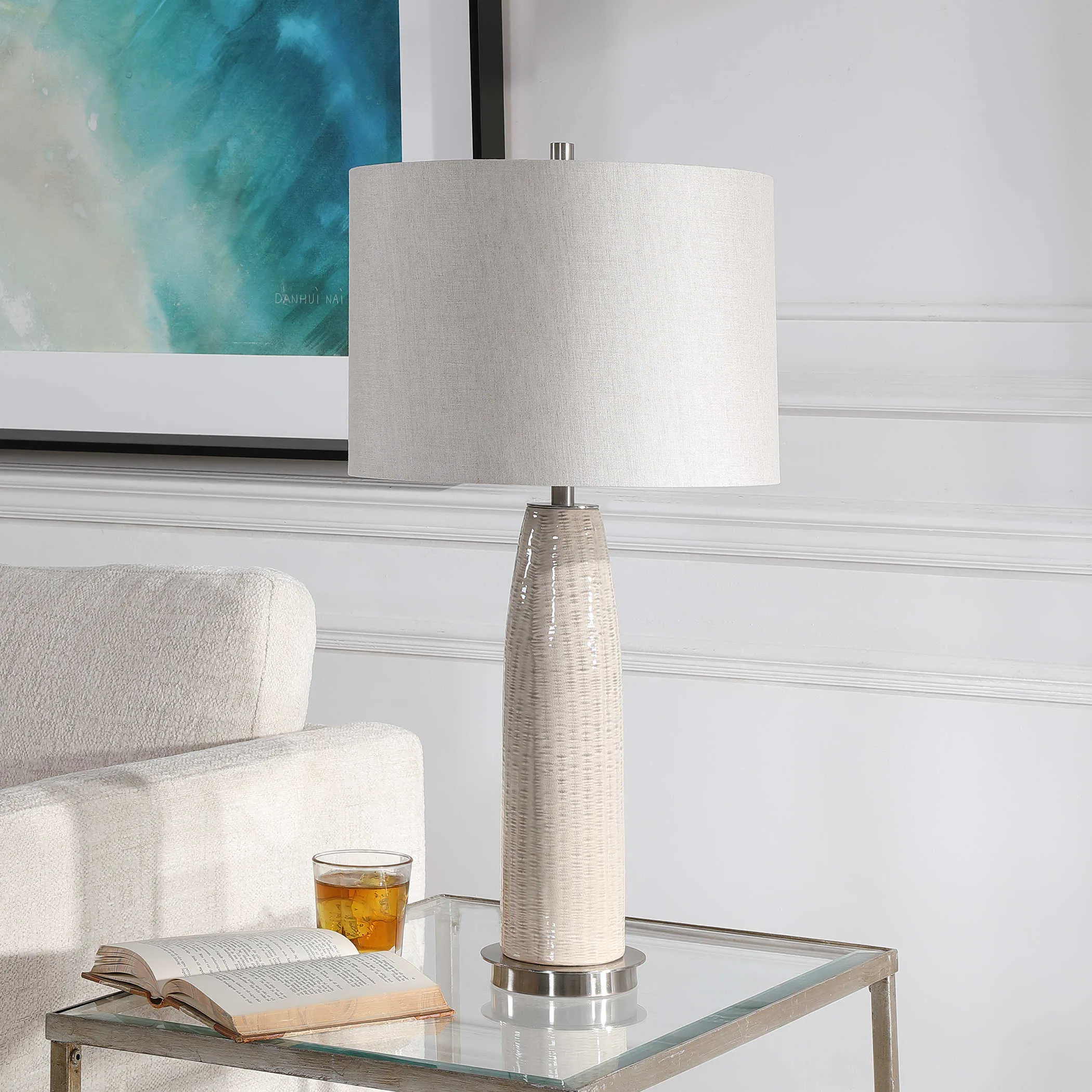 Delgado Light Gray Table Lamp