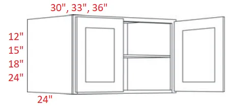 EB10-3315X24 Elegant White Assembled 33x15x24 Wall Cabinet