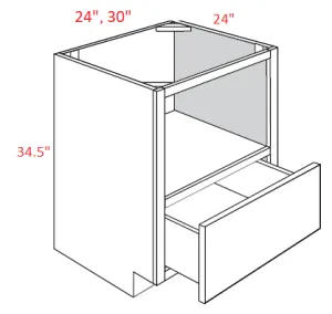 EB22-MCB24 Elegant Dove Assembled 24" Microwave Base Cabinet