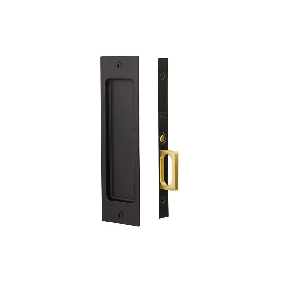 Emtek Sandcast Bronze Rustic Modern Rectangular Mortise Pocket Door (Several Finishes Available)