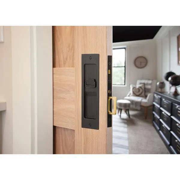 Emtek Sandcast Bronze Rustic Modern Rectangular Mortise Pocket Door (Several Finishes Available)