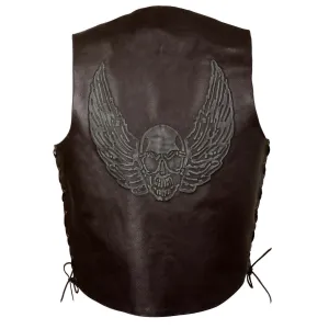 Event Leather ELM3905 'Mayhem' Men's Brown Leather Side Lace Vest with