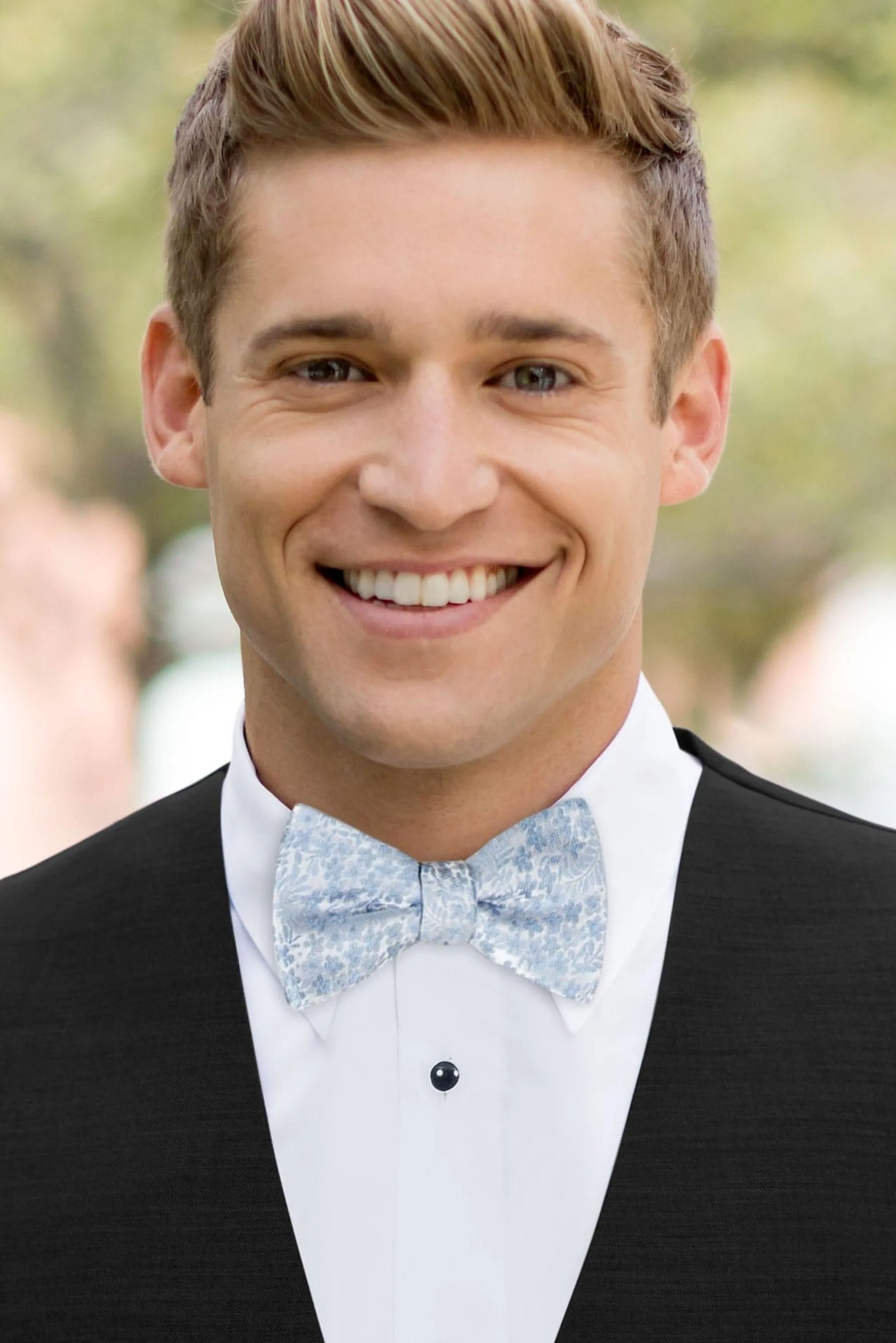 Floral Dusty Blue Bow Tie