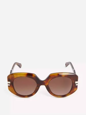 Geometric chunky oval sunglasses