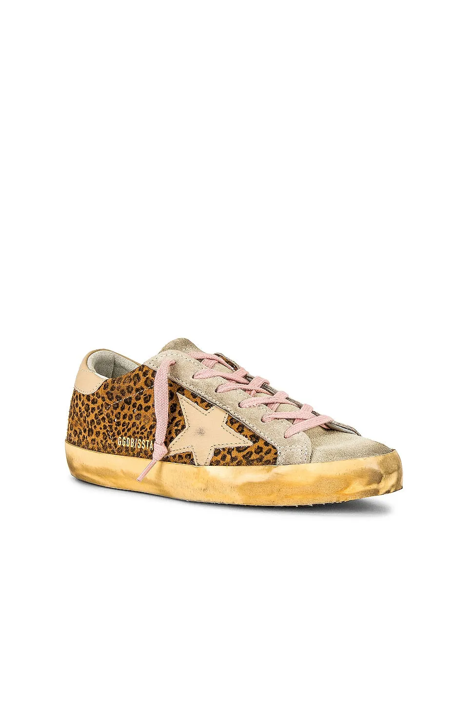 Golden Goose Superstar Sneakers in Maculated Brown, Ivory, & Warm Sand