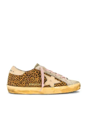 Golden Goose Superstar Sneakers in Maculated Brown, Ivory, & Warm Sand