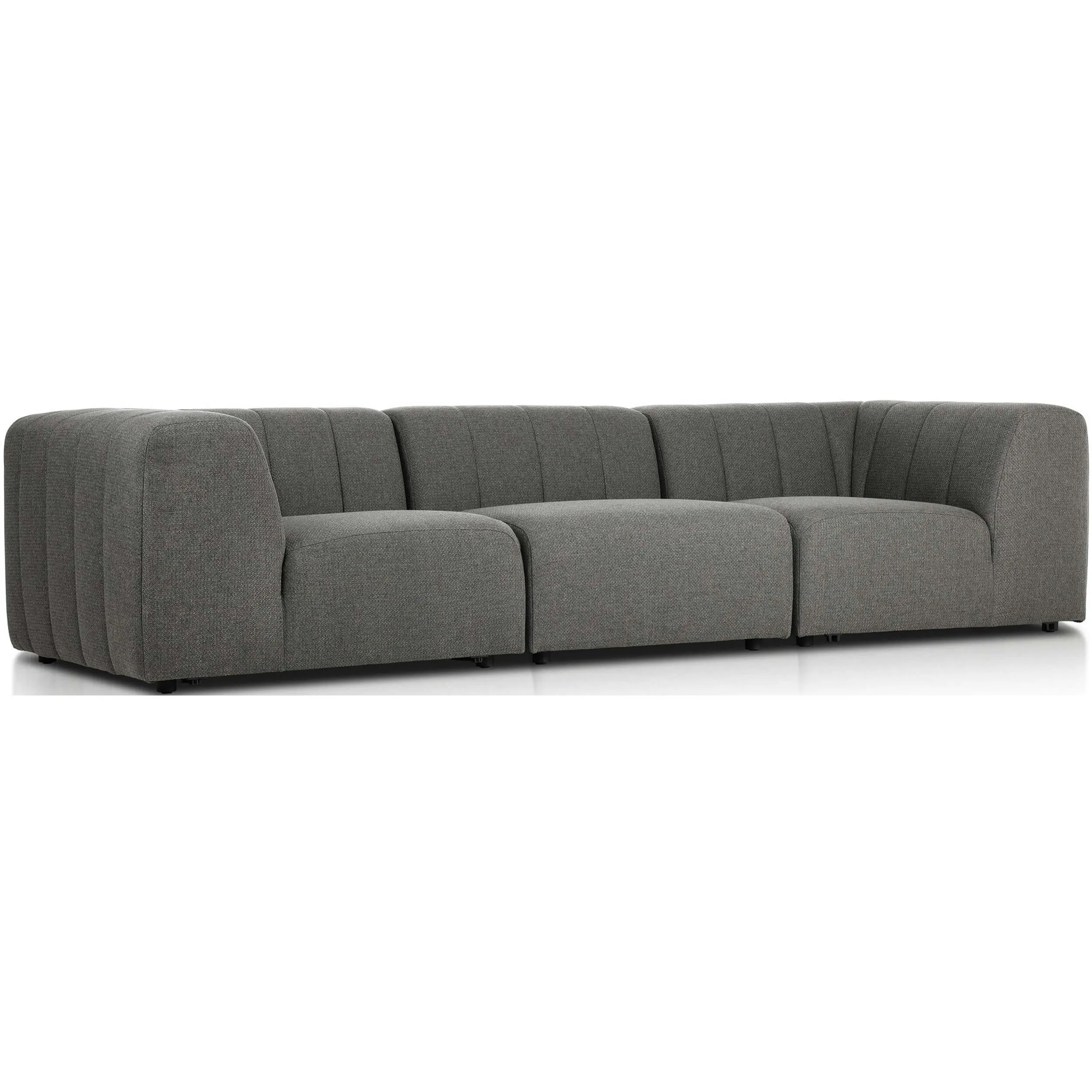 Gwen Outdoor 3-Piece Sofa, Hayes Charcoal