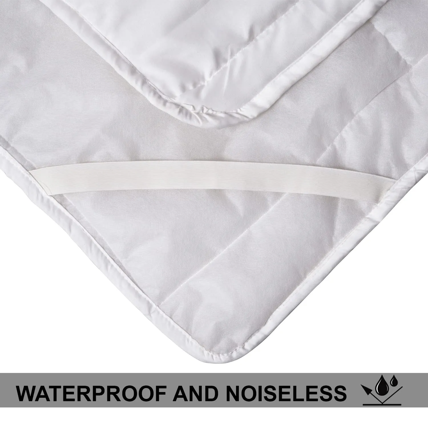 Heart Home Mattress Protector|Soft Cotton Single Bed Mattress Protector|Waterproof Mattress Protector|Quilted Cover with Elastic Band Straps|36x78 (White)