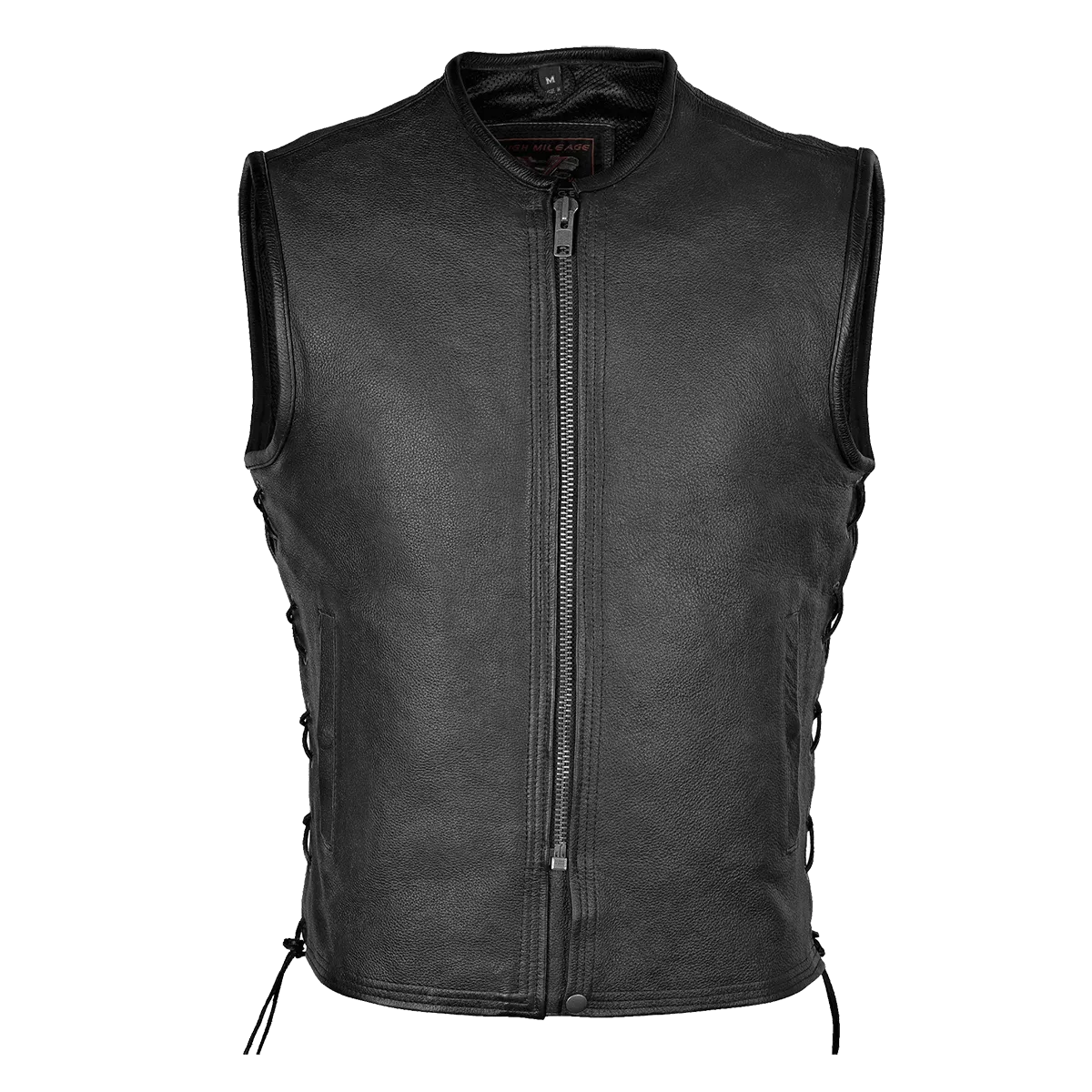 HMM931 Men's Naked Leather Premium Vest with Lace Sides