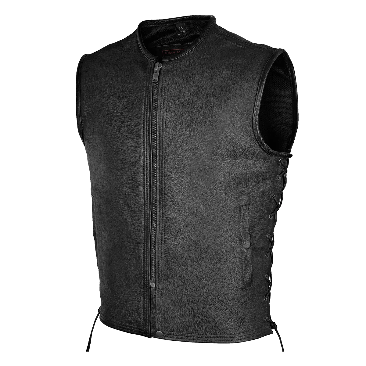 HMM931 Men's Naked Leather Premium Vest with Lace Sides