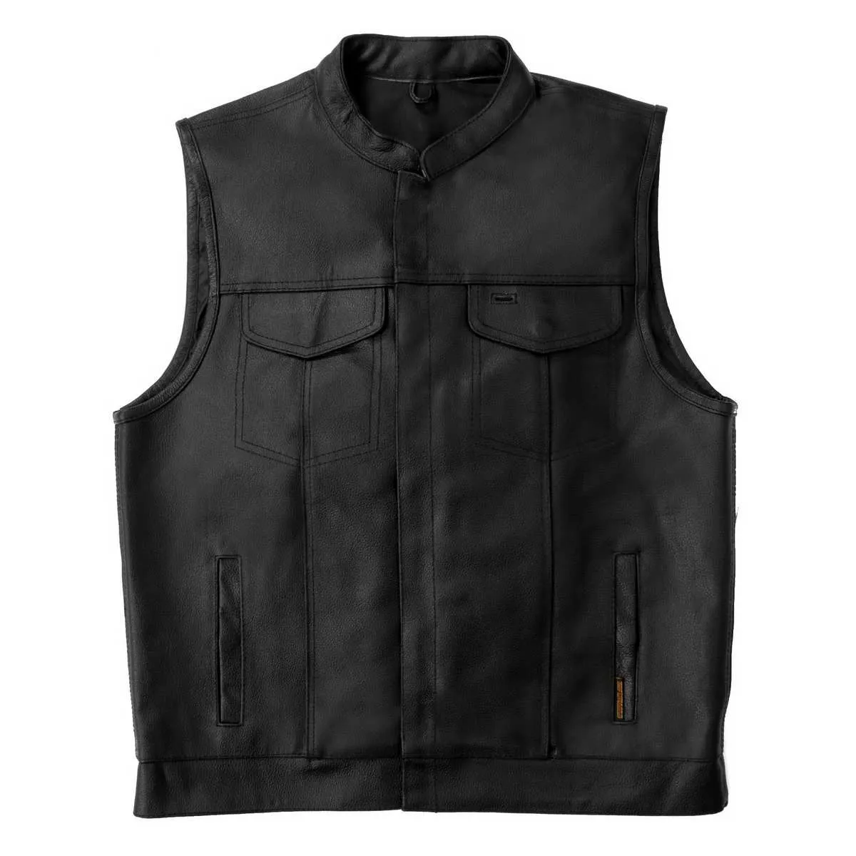 Hot Leathers VSM1039 Men's Black 'Conceal and Carry' Club Leather Vest