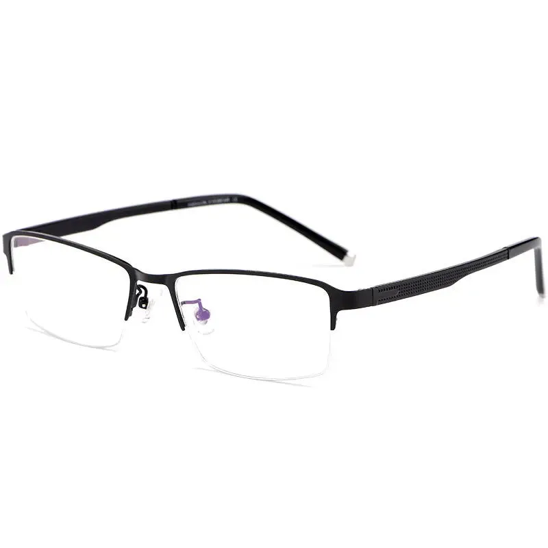 Hotochki Mens Semi Rim Rectangle Alloy Eyeglasses F3095