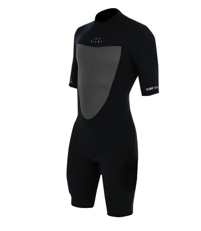 Jetpilot Flight Back Zip Short Sleeve 2/2mm Springsuit (2025) - Black