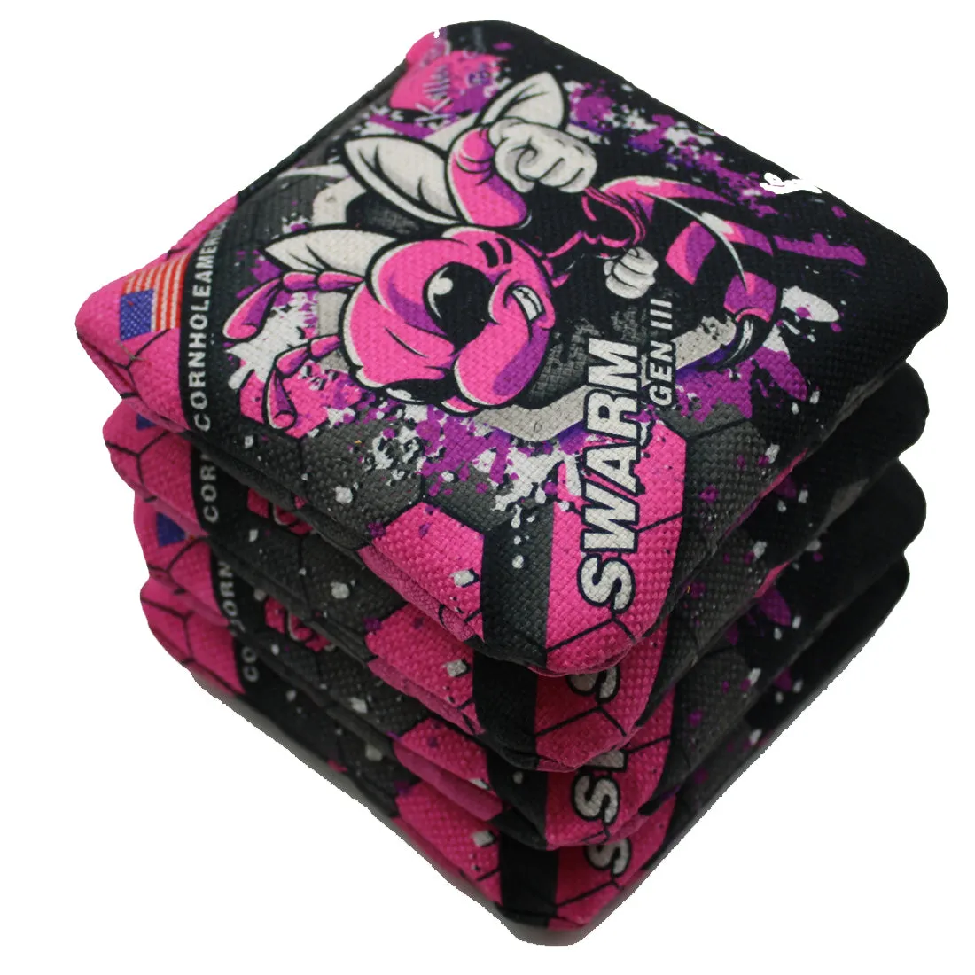 Killer Bees Swarm PINK Gen III Series Pro Style cornhole Bags