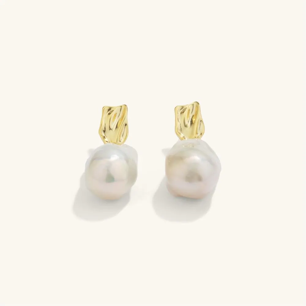 Large Baroque Pearl Drop Earrings