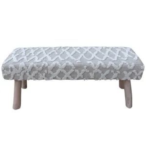 Libra Interiors Canna Knitted Bench – Beige and Ivory