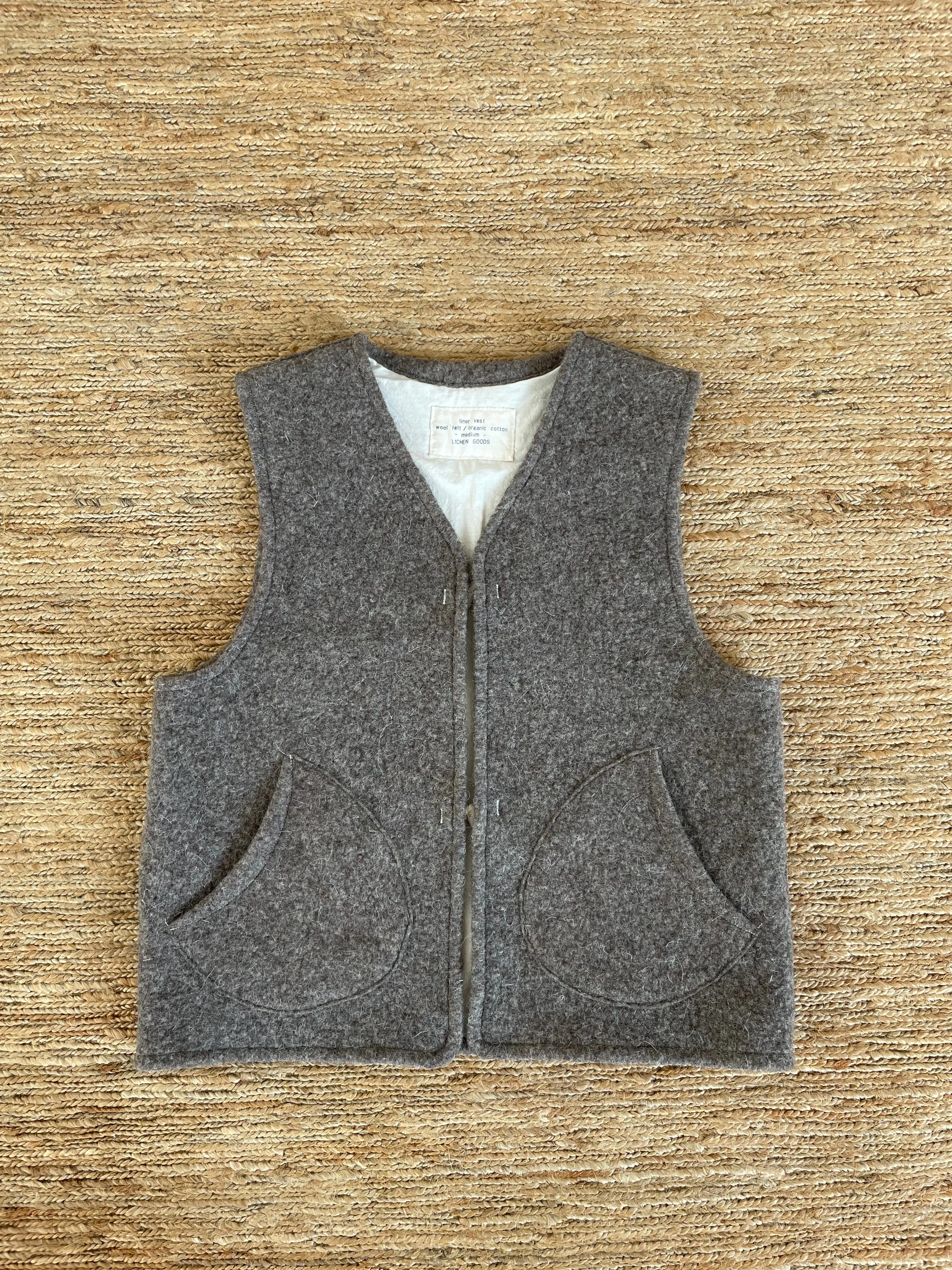 Liner Vest | Handmade Natural Wool Felt