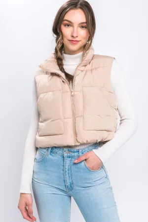 Love Tree Puffer Vest With Pockets