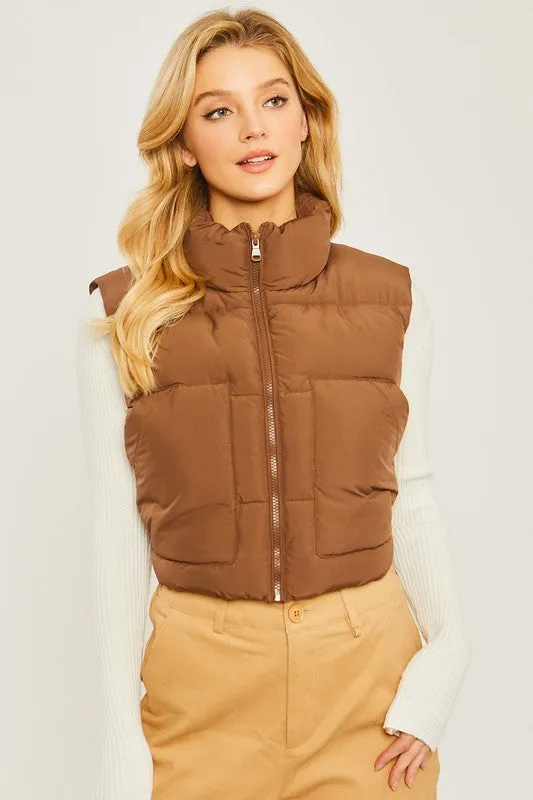 Love Tree Puffer Vest With Pockets