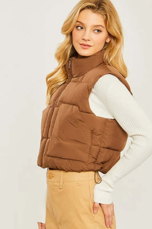 Love Tree Puffer Vest With Pockets