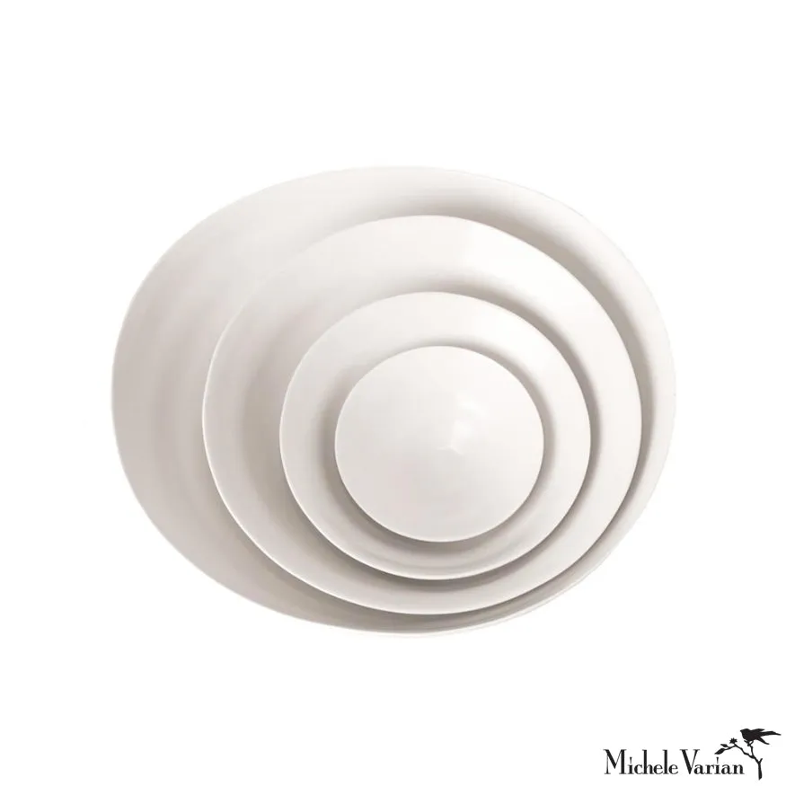 Matte Porcelain Fruit Bowls White Set of 4