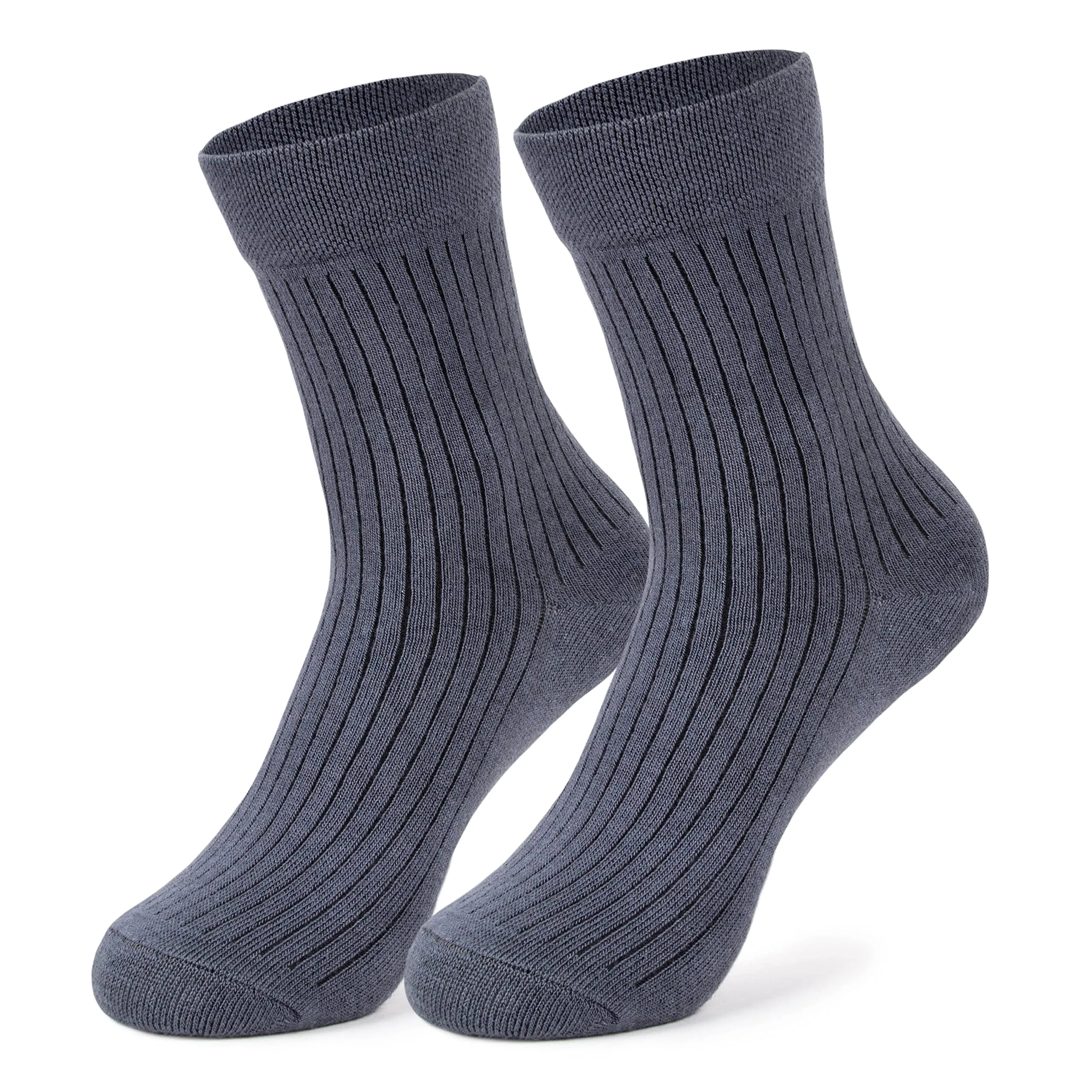 Mush Ultra-Soft, Odorless, Breathable Bamboo Calf Length Formal Socks (Light Grey & Dark Grey, 4)