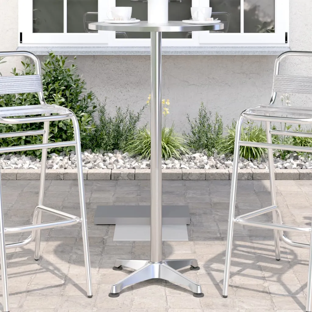 Outdoor Bar Table Height Adjustable Ø59.5x70/114.5 cm Aluminium