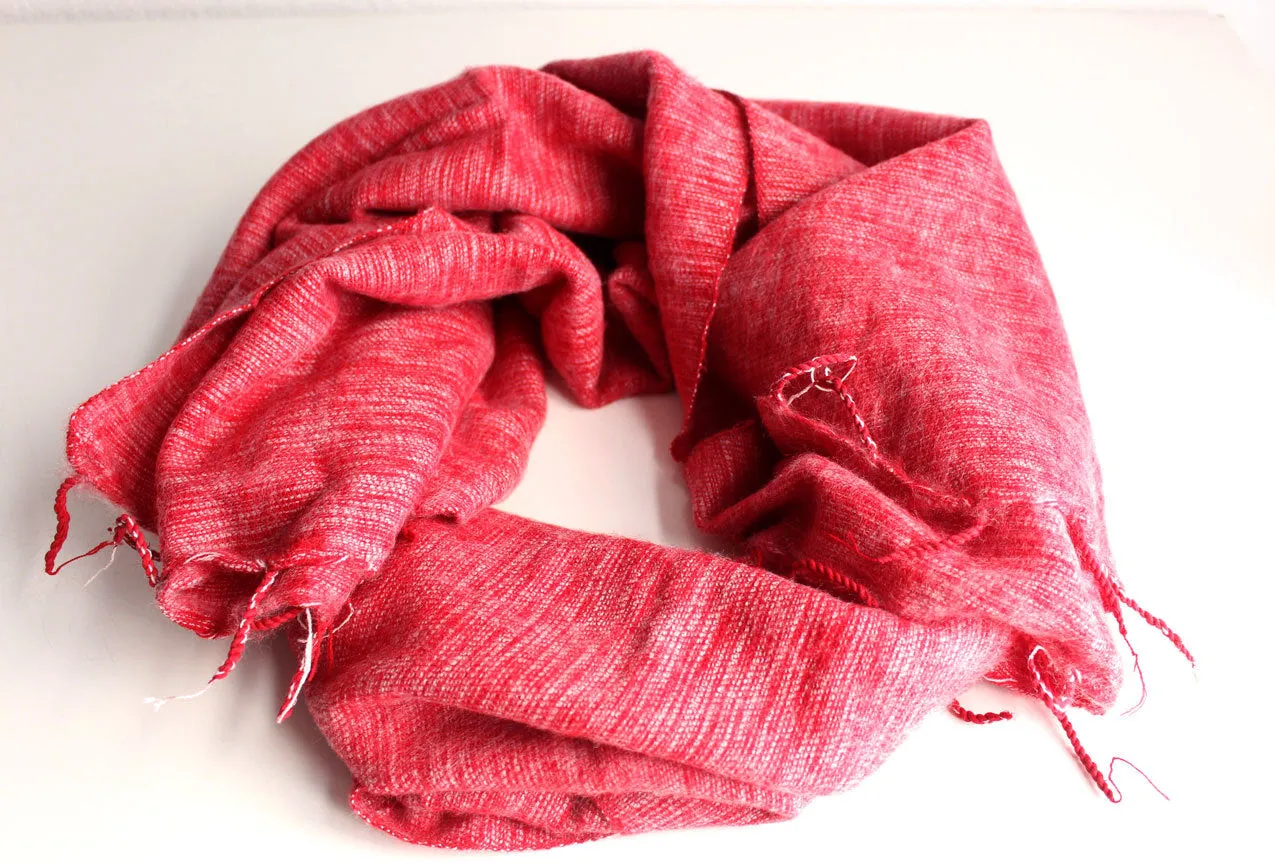 Plain Yak Shawl Red