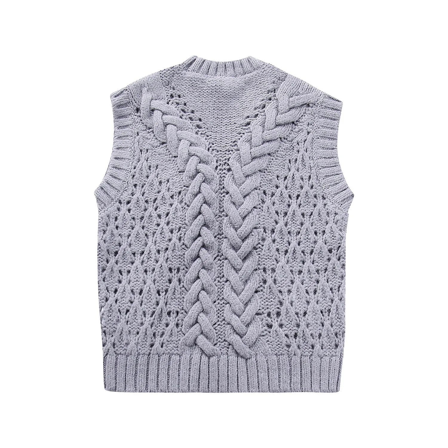 Pre Order:  Ribbed Cable Knit Vest